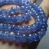 9 inches full strand Gorgeous Quality Natural Blue Transparent - TANZANITE - Smooth Polished Rondell Beads - size 5 - 7 mm approx